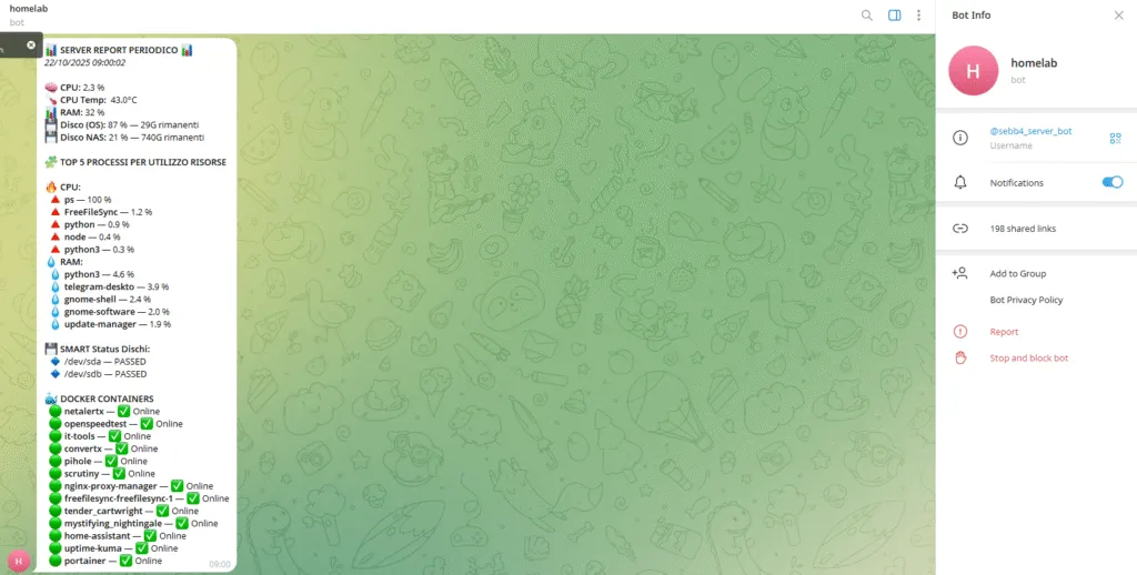 Notifica Telegram